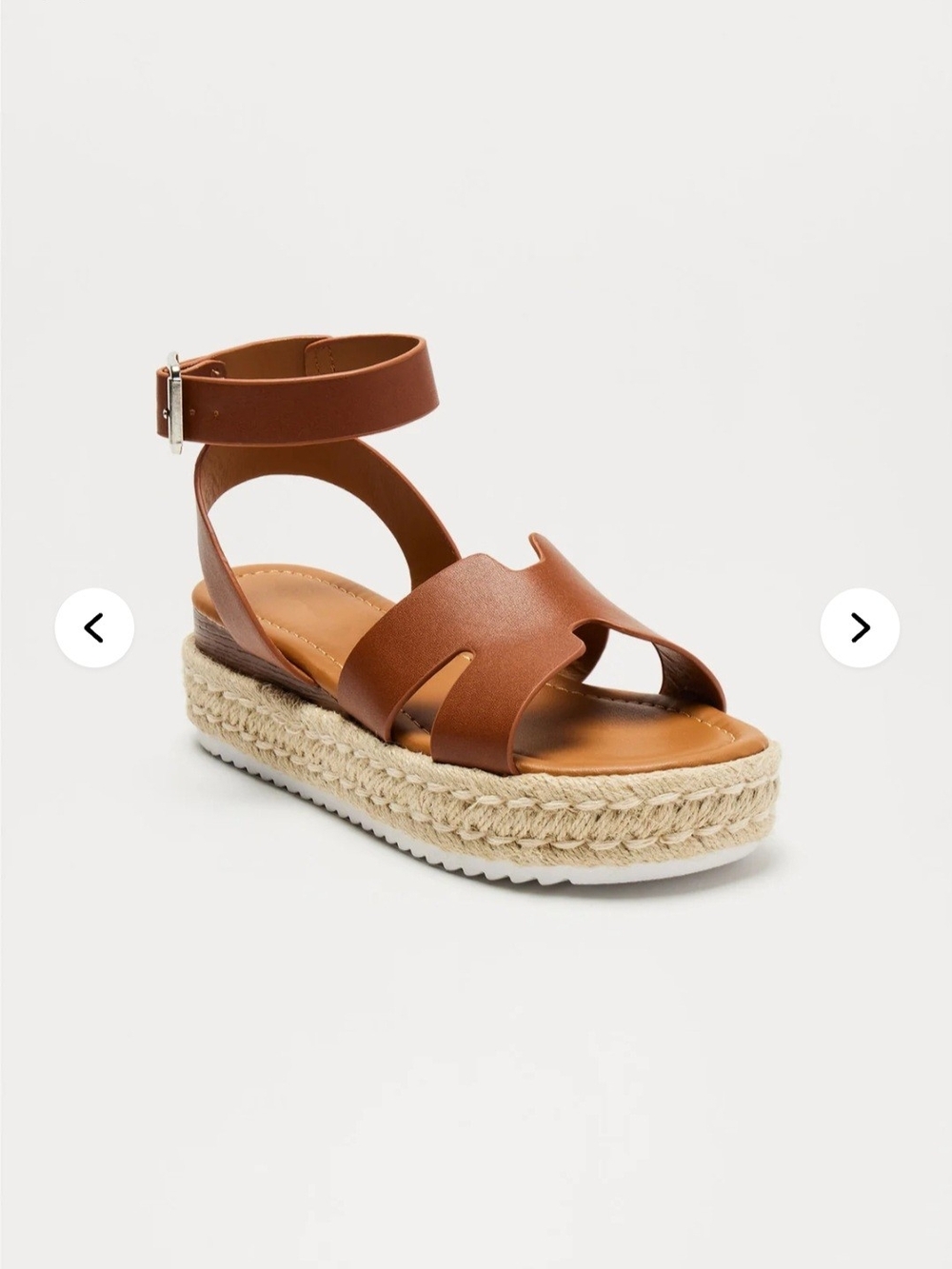Women’s Brown Espadrille Platform Sandals with Ankle Strap